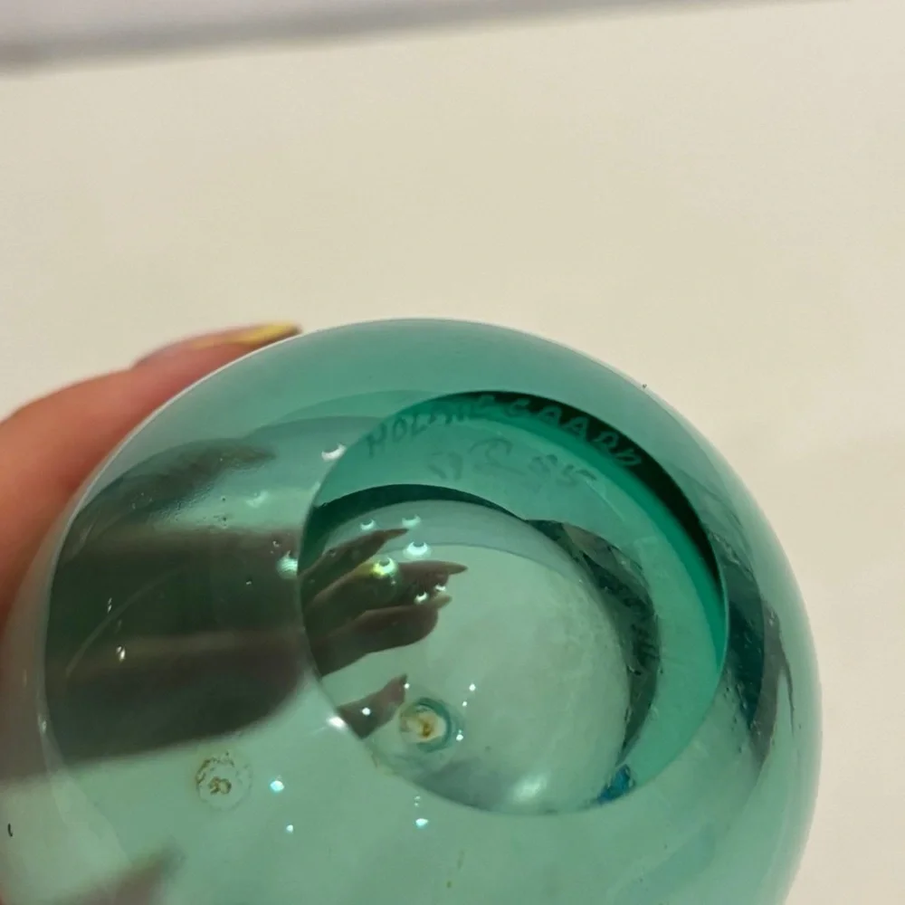 Holmegaard Akva Duckling Beak Vase, aqua